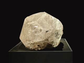 Close-Up View of Calcite Mineral Specimen on Dark Background