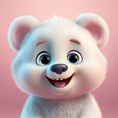 Niedlicher Eisb&auml;r, rosa Hintergrund