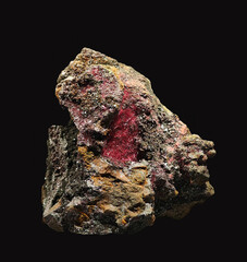Close-Up View of Cuprite Mineral Specimen on Dark Background