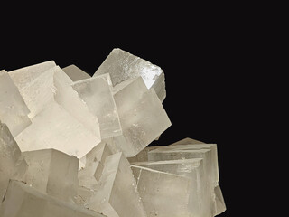 Halite Crystal Cluster in Macro View