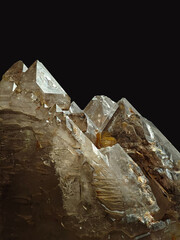 Hyaline Quartz Cluster with Shiny Peaks