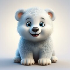 Niedlicher Eisb&auml;r, wei&szlig;er Hintergrund