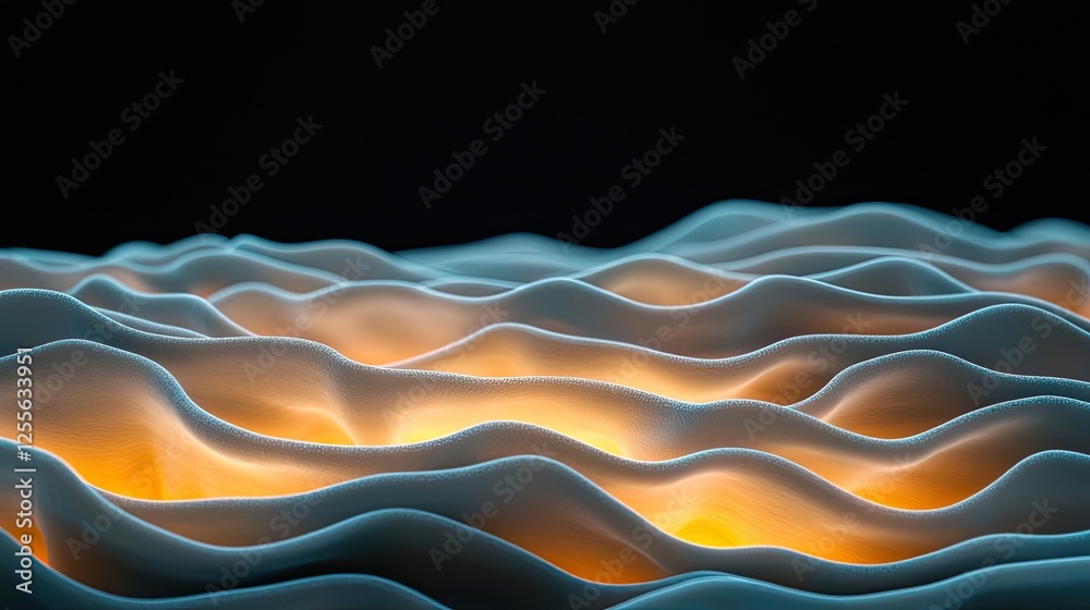 Aufkleber Coral reefs microscopic concept. Dynamic waves of color and light create an abstract visual masterpiece.