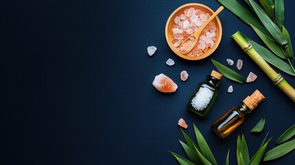 Wellness Still Life: A curated selection of spa elements, from mineral salts to natural oils, harmonizing for a serene experience.