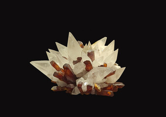 Close-Up View of Orpiment and Calcite Crystals Mineral Specimen