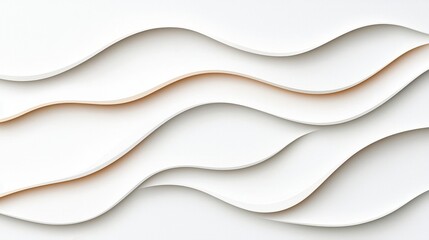 Fototapeta premium Abstract Waves of White Paper Curves on Minimalist Background for Creative Designs