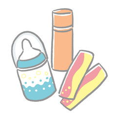 イラスト　赤ちゃん　ベビー　ミルク　
