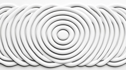 Fototapeta premium Abstract White Circular Pattern with Smooth Lines and Waves on a Clean Background