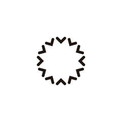 Letter v round, figure geometric symbol simple logo vector