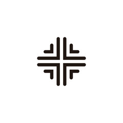 Plus, background, curve geometric symbol simple logo vector