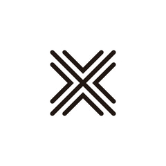Letter X linear, technology geometric symbol simple logo vector