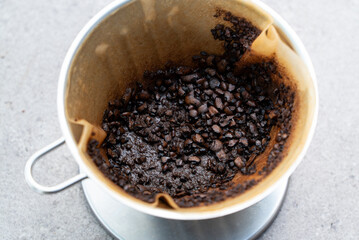 コーヒードリップの出涸らし