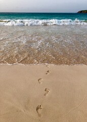 footprints on the beach
