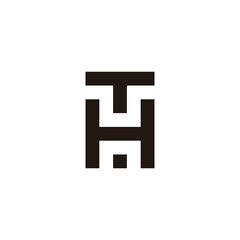 Obraz premium Letter TH square geometric symbol simple logo vector