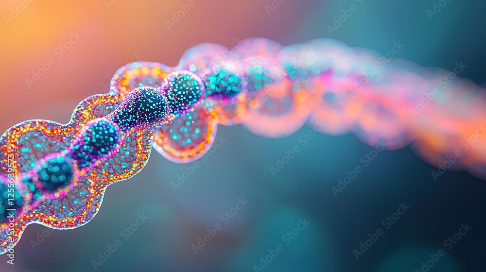 Poster marine life microscopic idea. colorful abstract representation of molecular structures in a vivid ba