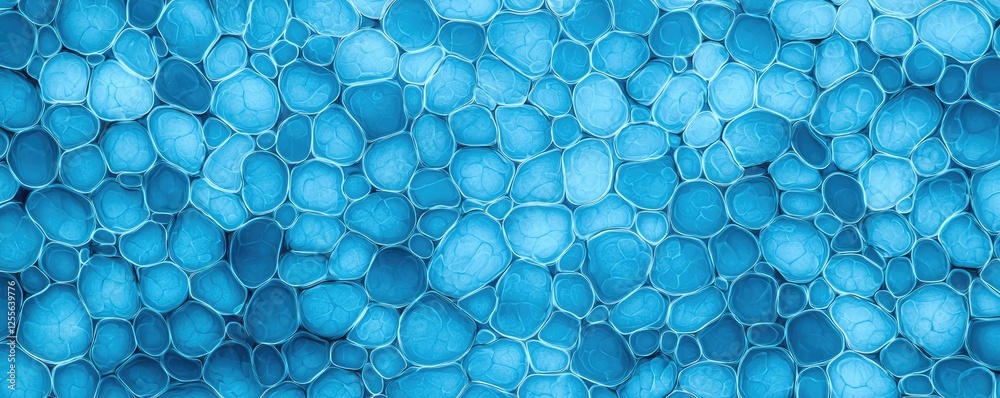 Aufkleber microscopic ocean life idea. abstract blue bubble texture for backgrounds and creative designs.