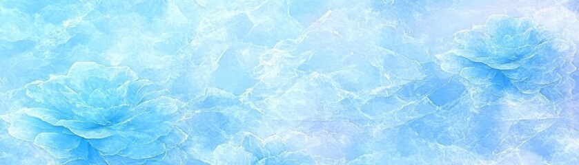 Obraz premium Pastel blue flower watercolor, dreamy background, website banner