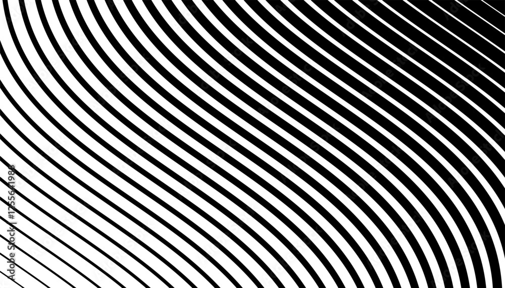 Poster black and white dynamic transition pattern with lines effect. smooth motion effect for modern backgr