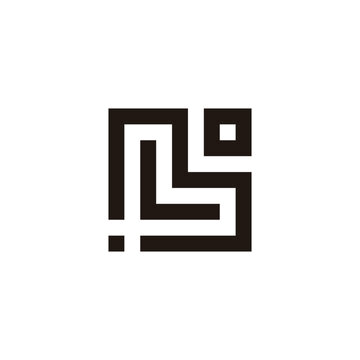 recommend clip art: Letter M, L and o dot geometric symbol simple logo vector