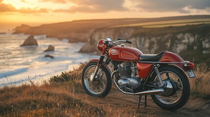 Retro Motorcycle Coast Cruise