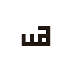 Letter wa square unique geometric symbol simple logo vector