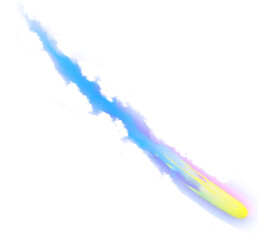 2D effect of torn, drawn fire, flying meteorite