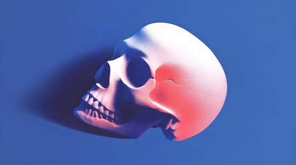 Gradient head skull minimalistic illustration