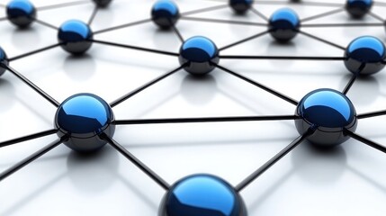 A digital network diagram with interconnected nodes, illustrating building a business network and connections