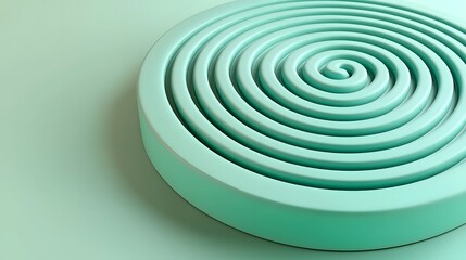 Obraz premium Abstract Spiral Pattern in Soft Mint Green Tones for Background Use