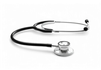 Medical Stethoscope Tool for Doctors on Black Background Examines Health