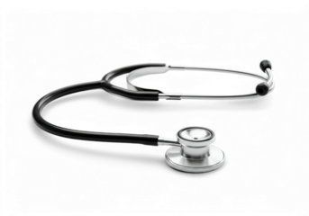 Medical Stethoscope Tool for Doctors on Black Background Examines Health