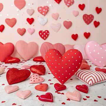 valentine background with hearts