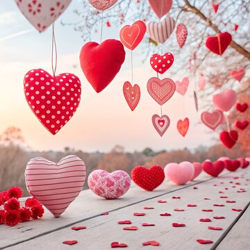valentine background with hearts