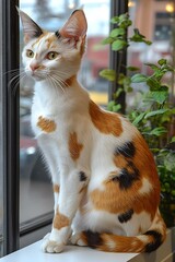 Marvel at this regal cat perched squarely on an unbroken white stage, exuding an elegant calm. No shadows derail the composition, letting high contrast and crisp focus highlight every subtle 