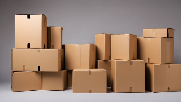 An Organized Set of Cardboard Boxes for Efficient Storage Solutions - Powered by Adobe