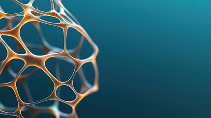 Microscopic ocean life idea. Abstract scientific visualization of interconnected structures in 3D.