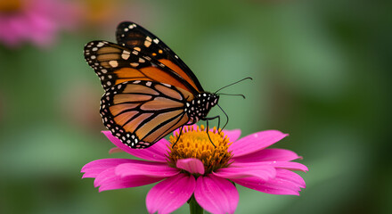 Naklejka premium butterfly on flower