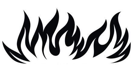 Fire flames silhouette. Fire icons design. Flame fire border frame silhouette vector illustration clipart. Fire flame symbol. Bonfire silhouette logotype. Flames symbols set flat style 