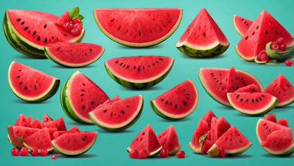 A Refreshing Display of Delicious Watermelon Fruits Perfect for Hot Summer Days