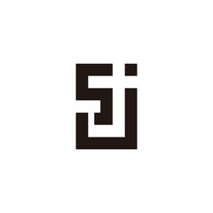 Fototapeta premium Letter Sj square geometric symbol simple logo vector