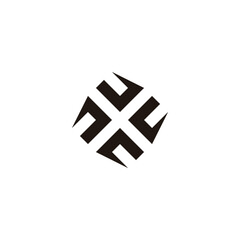 Obraz premium Letter X abstract, square geometric symbol simple logo vector