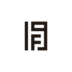 Letter Fg square geometric symbol simple logo vector