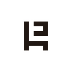 Letter ht square geometric symbol simple logo vector