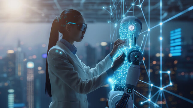 A woman with a futuristic  Medical Technology