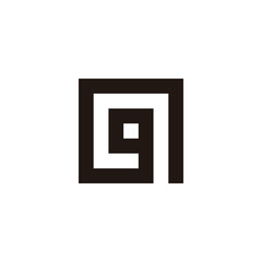 Letter g square, round geometric symbol simple logo vector