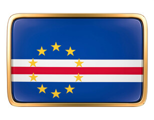 カーボヴェルデの国旗のブローチ。白背景。(Cabo Verde flag brooch on white background.)
