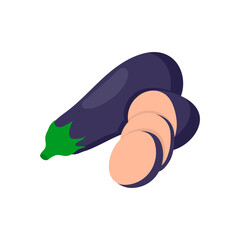 Egg Plant Flat Icon, Vector illustration