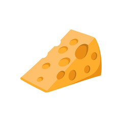 Cheese Flat Icon, Vector illustration