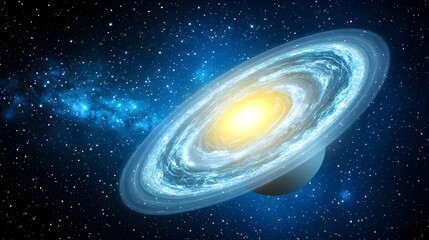 Fototapeta premium Stunning Cosmic View of Spiral Galaxy with Bright Center Star