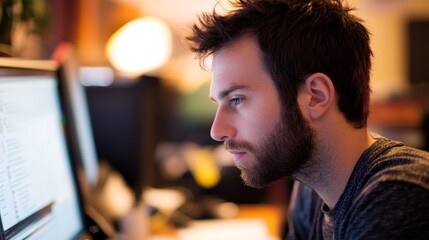 Web Developer Looking At Code, 